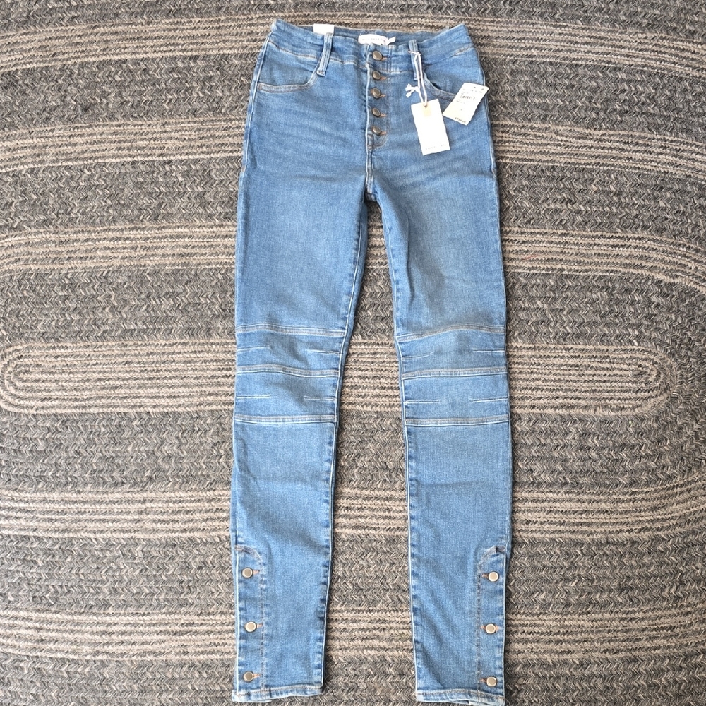 Good American Light Blue Motorcycle High Rise Jeans